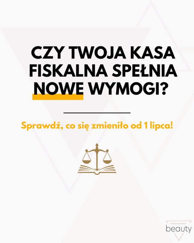 Ilustracja tła z trójkątami, nagłówkiem i podnagłówkiem w czarno-żółtych kolorach oraz ikoną złotych wag stojących na złotej książce