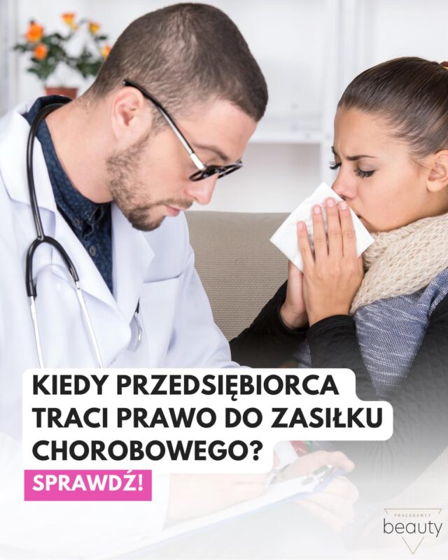 Lekarz ze stetoskopem bada kobietę trzymającą chusteczkę przy nosie